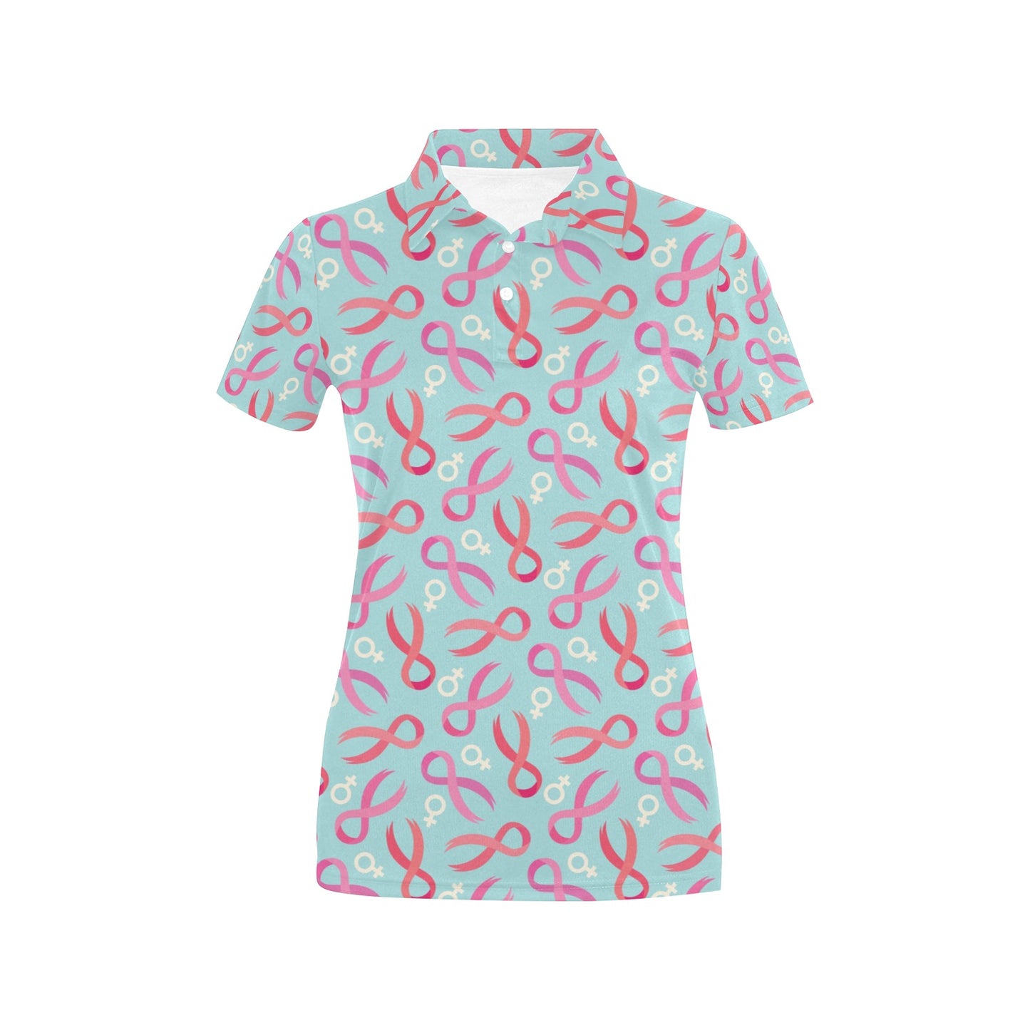 Breast cancer Pattern Print Design 03 Women's Polo Shirt