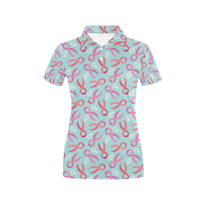 Breast cancer Pattern Print Design 03 Women's Polo Shirt
