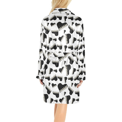 Piano Print Design LKS405 Women's Fleece Robe