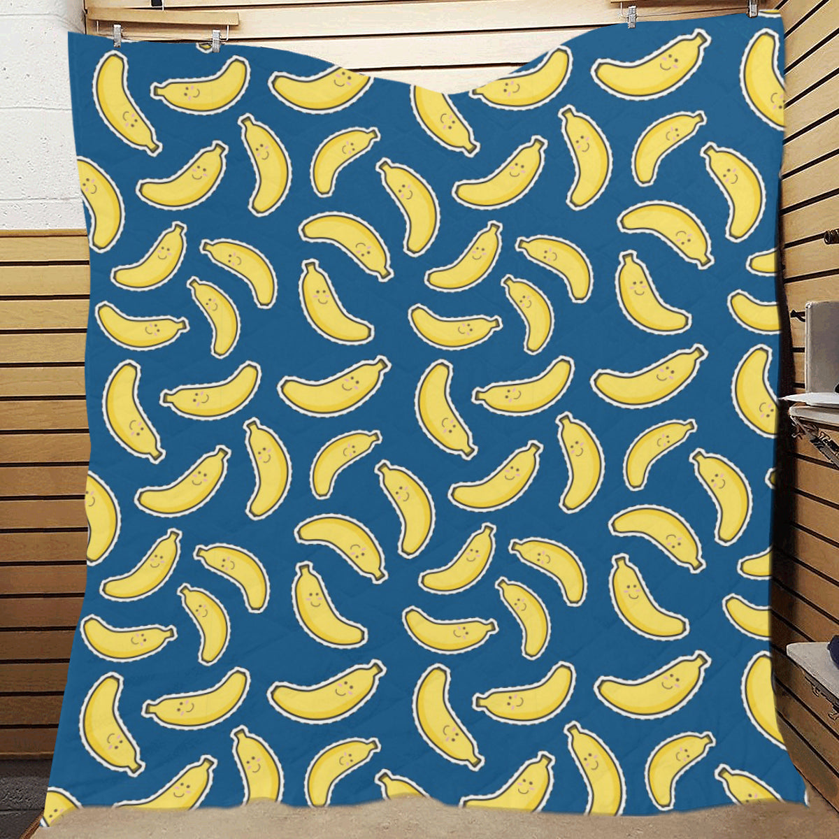 Banana Pattern Print Design BA03 Premium Quilt
