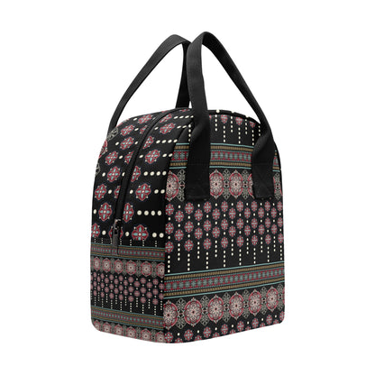 Ethnic Dot Style Print Pattern Insulated Lunch Bag