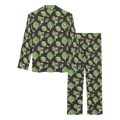 Artichoke Pattern Print Design 02 Women's Long Pajama Set