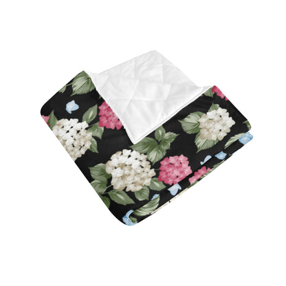 Hydrangea Pattern Print Design HD09 Premium Quilt