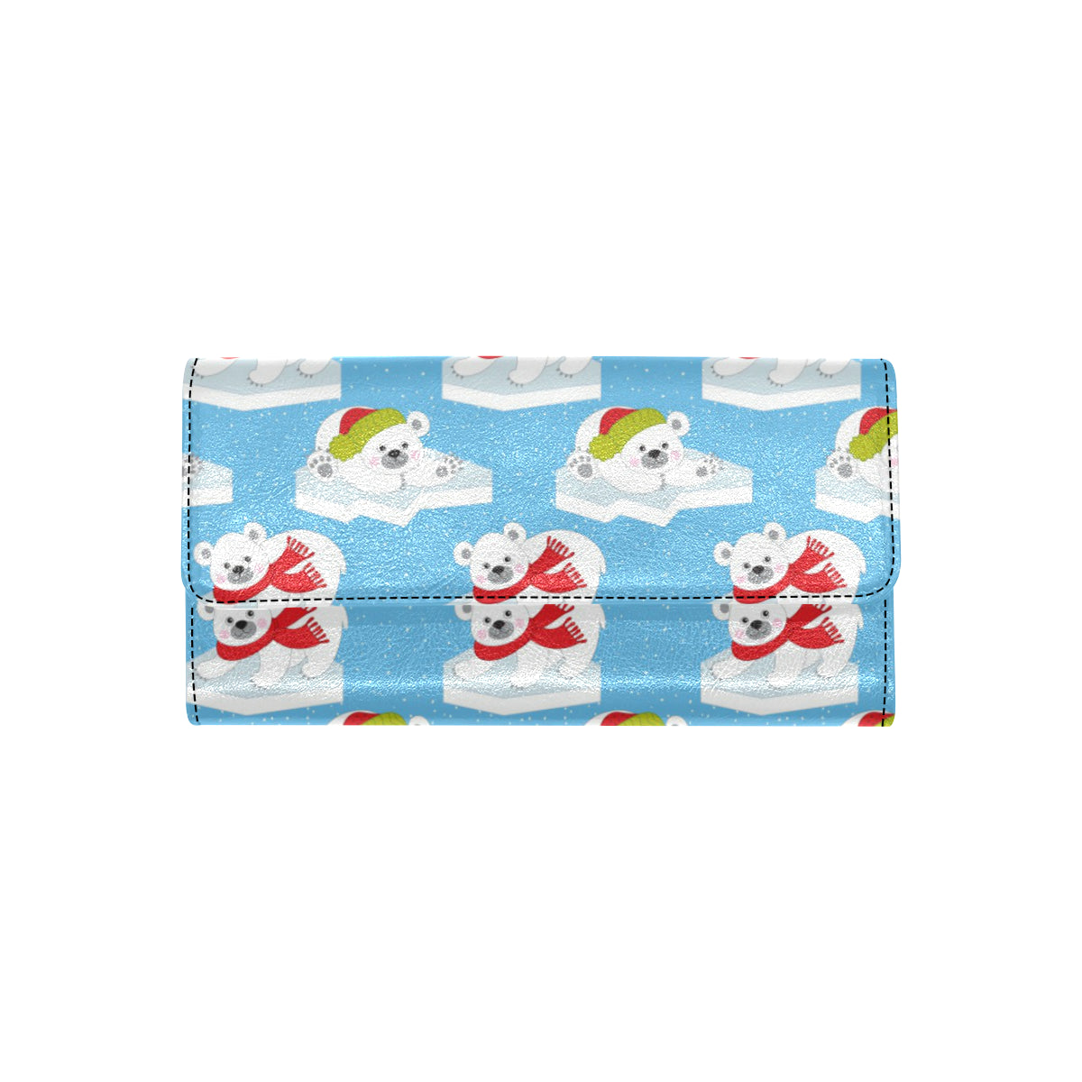 Polar Bear Pattern Print Design PB06 Women's Trifold Wallet