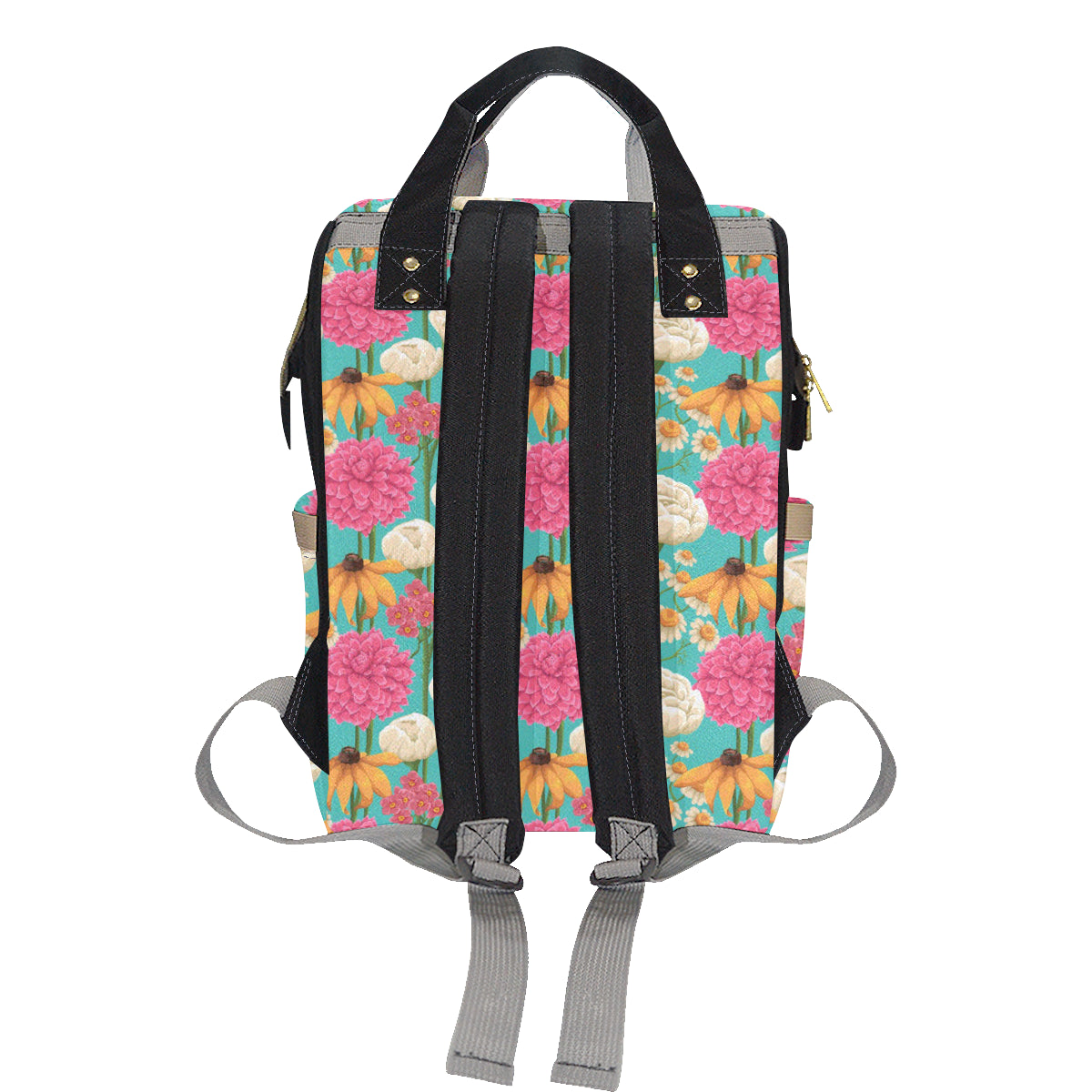 Summer Floral Pattern Print Design SF07 Diaper Bag Backpack