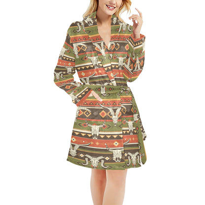 American indian Skull Animal Women's Fleece Robe