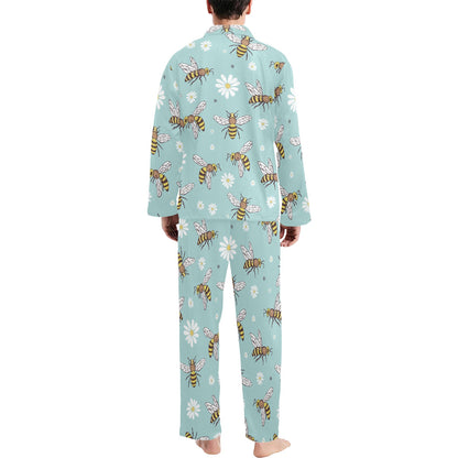Bee Pattern Print Design BEE010 Men's Long Pajama Set