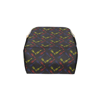 Electric Guitar Pattern Print Design 03 Diaper Bag Backpack