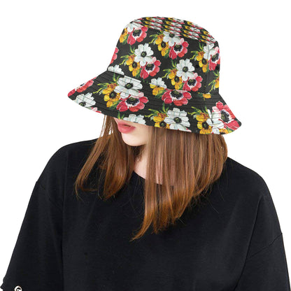 Anemone Pattern Print Design AM07 Unisex Bucket Hat