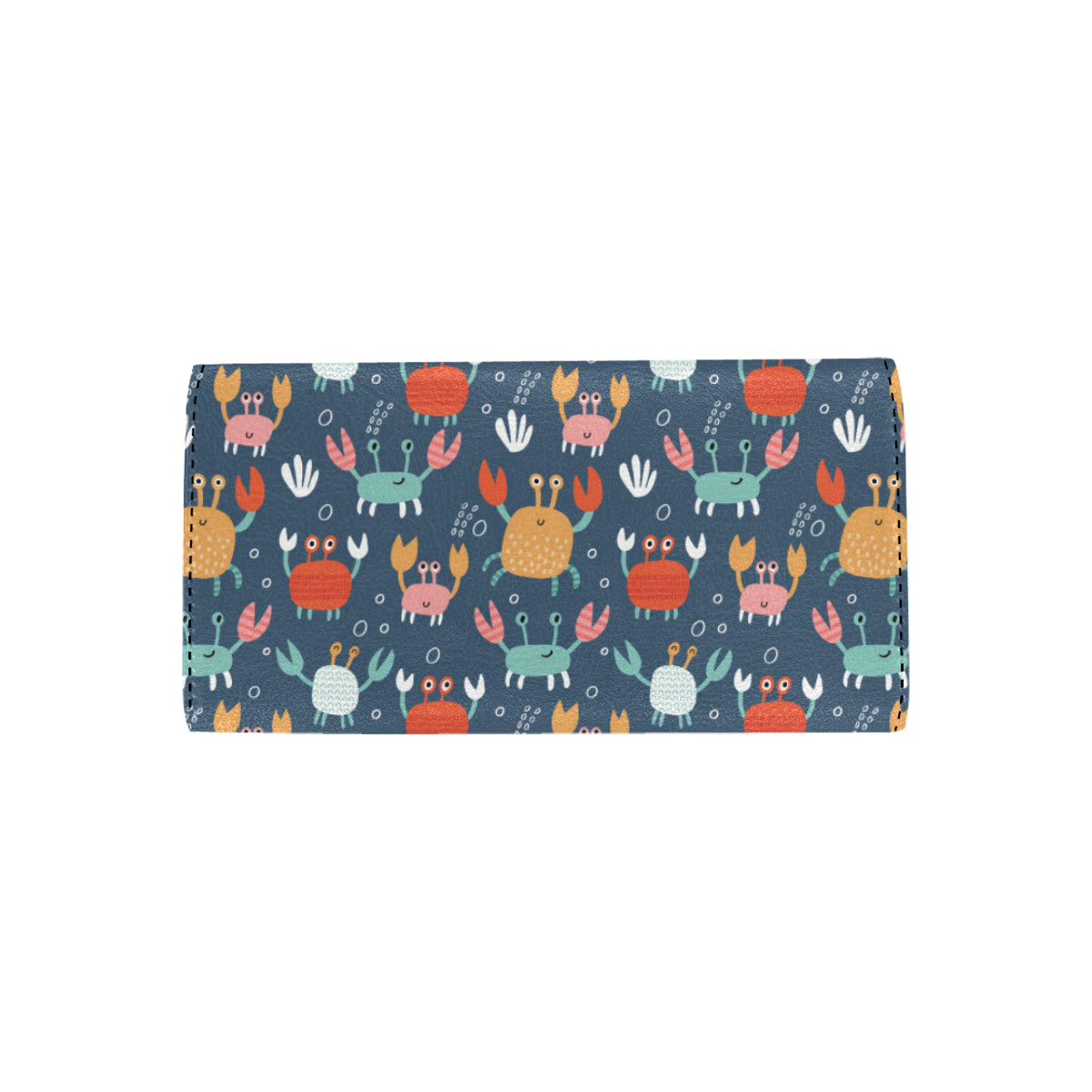 Crab Pattern Print Design 05 Women's Trifold Wallet