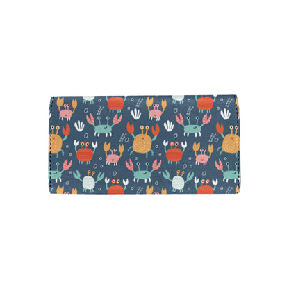 Crab Pattern Print Design 05 Women's Trifold Wallet