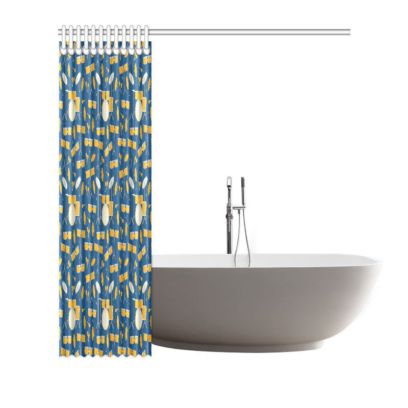 Drum Set Pattern Print Design 03 Shower Curtain