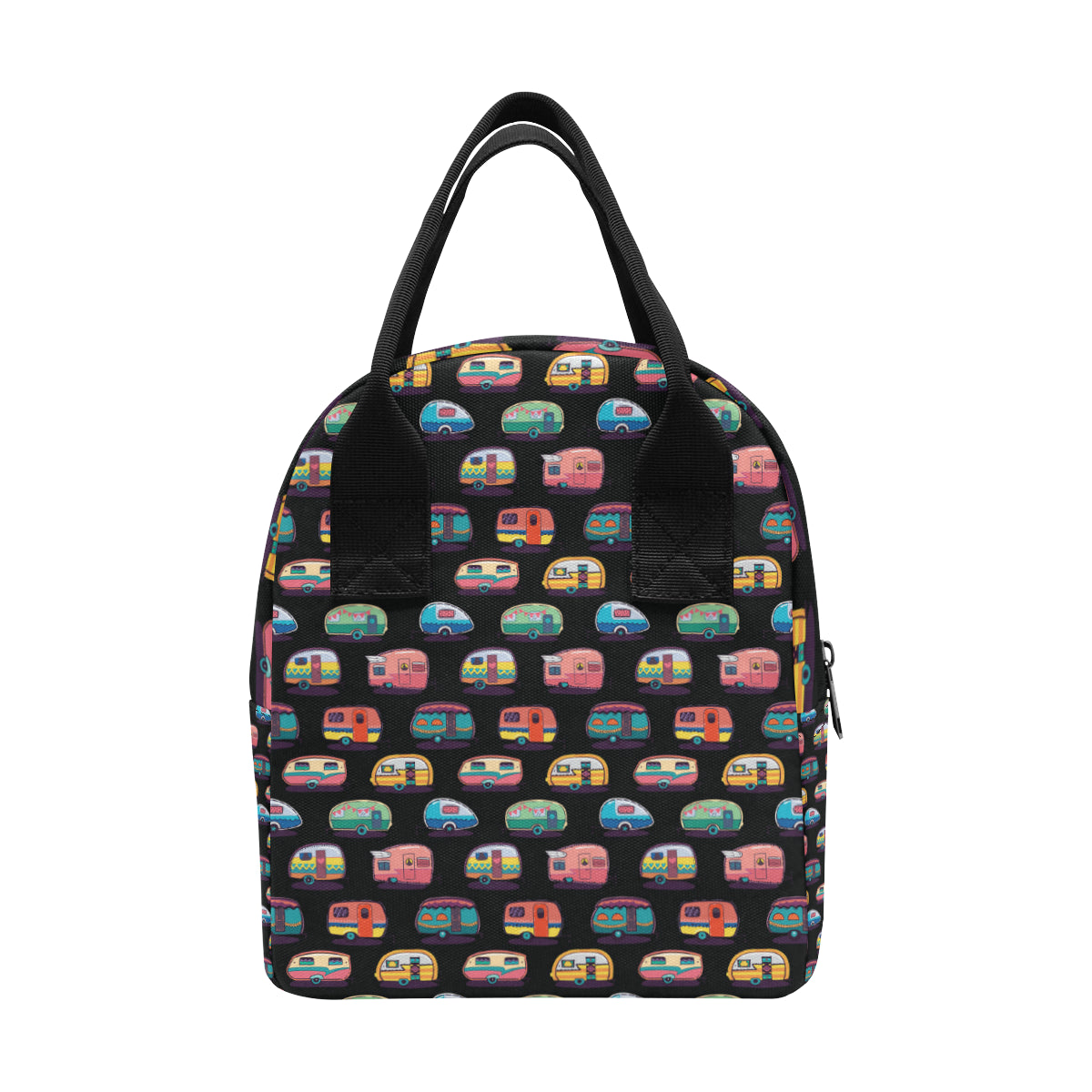 Camper Camping Pattern Insulated Lunch Bag