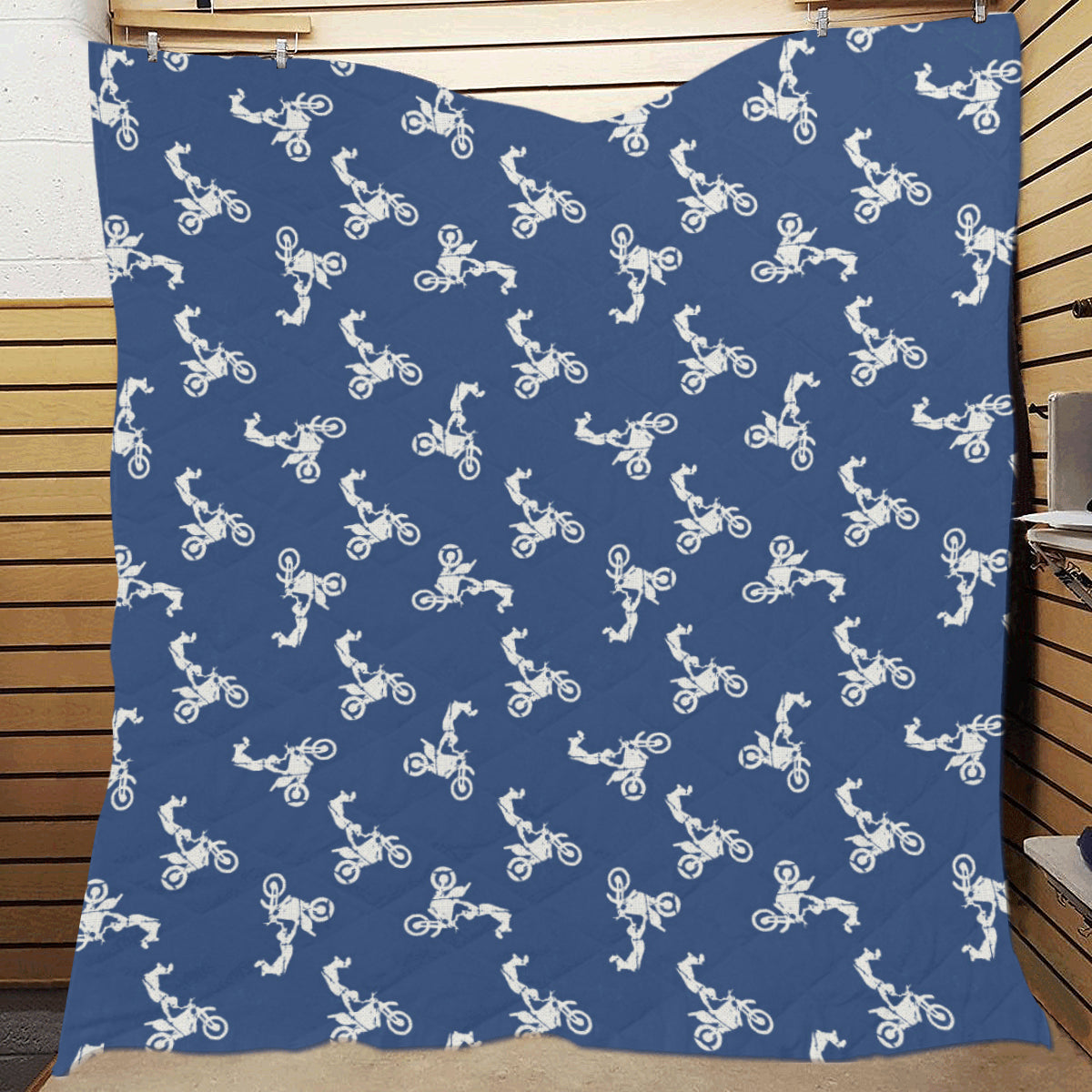 Motocross Pattern Print Design 01 Premium Quilt