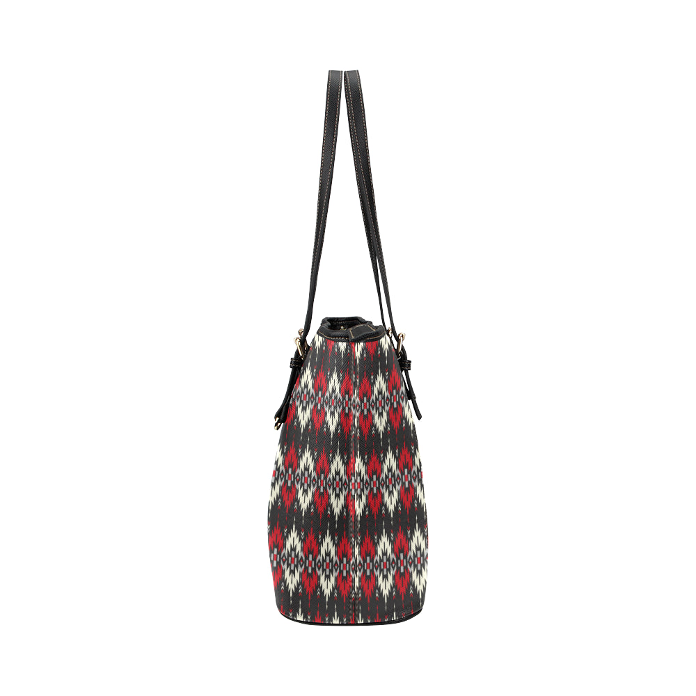 Southwestern Pattern Leather Tote Bag
