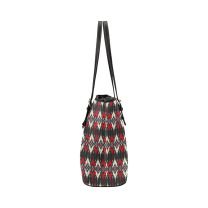 Southwestern Pattern Leather Tote Bag