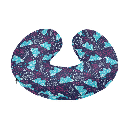 Butterfly Pattern Print Design 011 U-Shaped Travel Neck Pillow