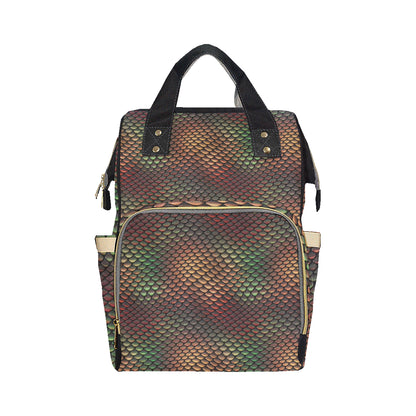 Snake Skin Colorful Print Diaper Bag Backpack