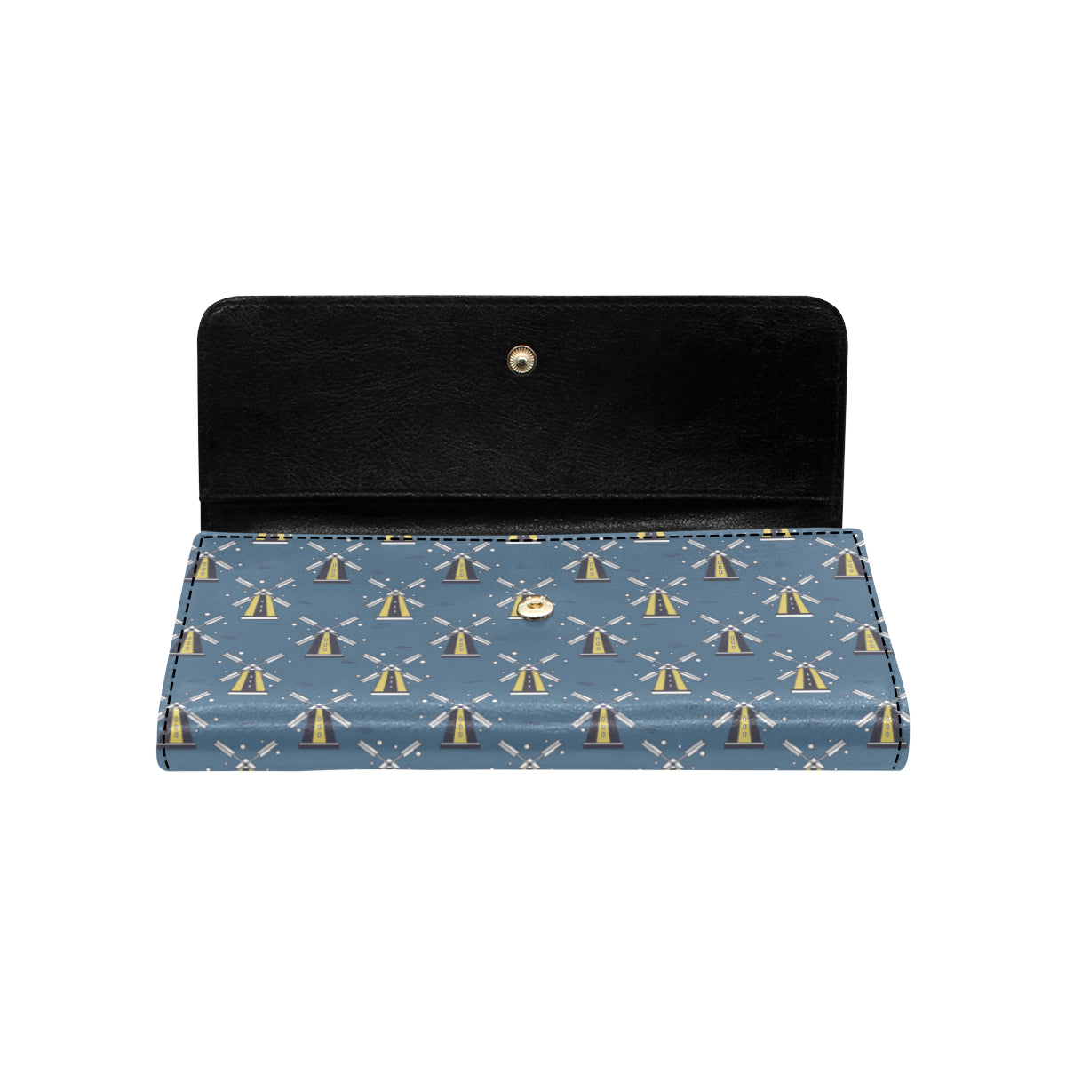Windmill Pattern Print Design 03 Women's Trifold Wallet