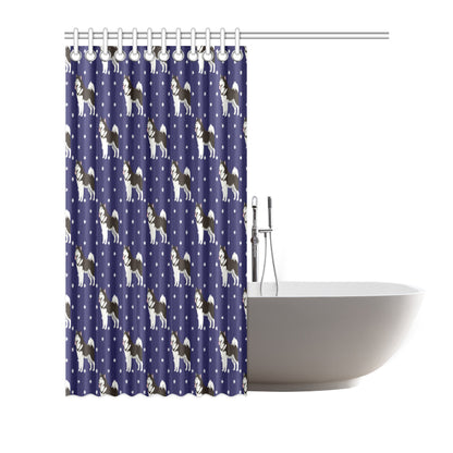 Alaskan Malamute Pattern Print Design 04 Shower Curtain