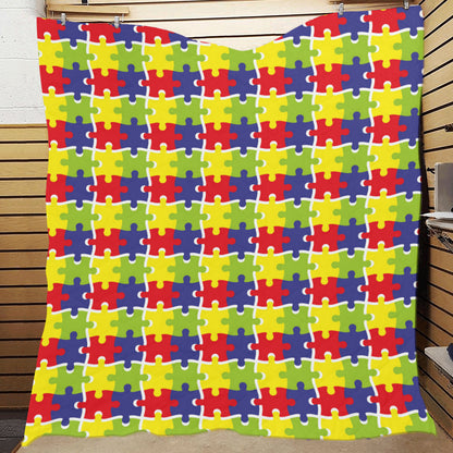 Autism Awareness Pattern Print Design 03 Premium Quilt