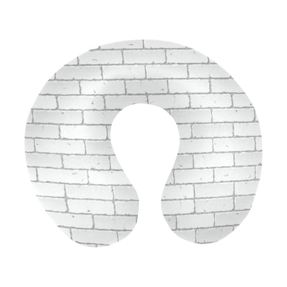 Brick White Pattern Print Design 03 U-Shaped Travel Neck Pillow