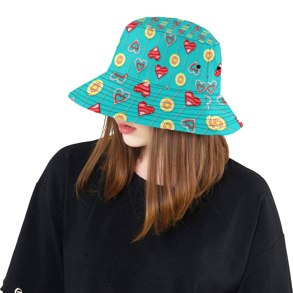 Lollipop Pattern Print Design LL06 Unisex Bucket Hat