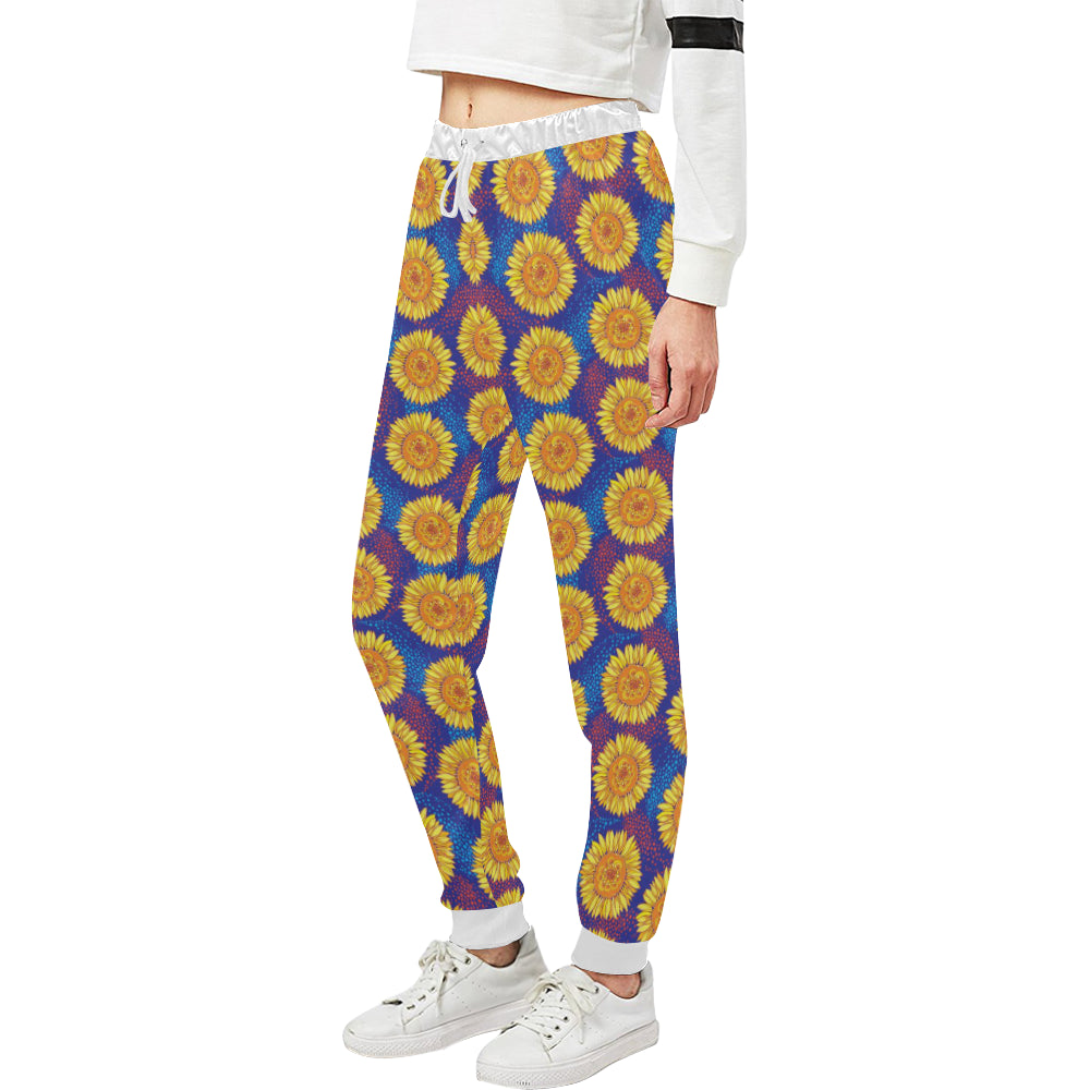 Sunflower Hand Drawn Style Print Unisex Sweatpants