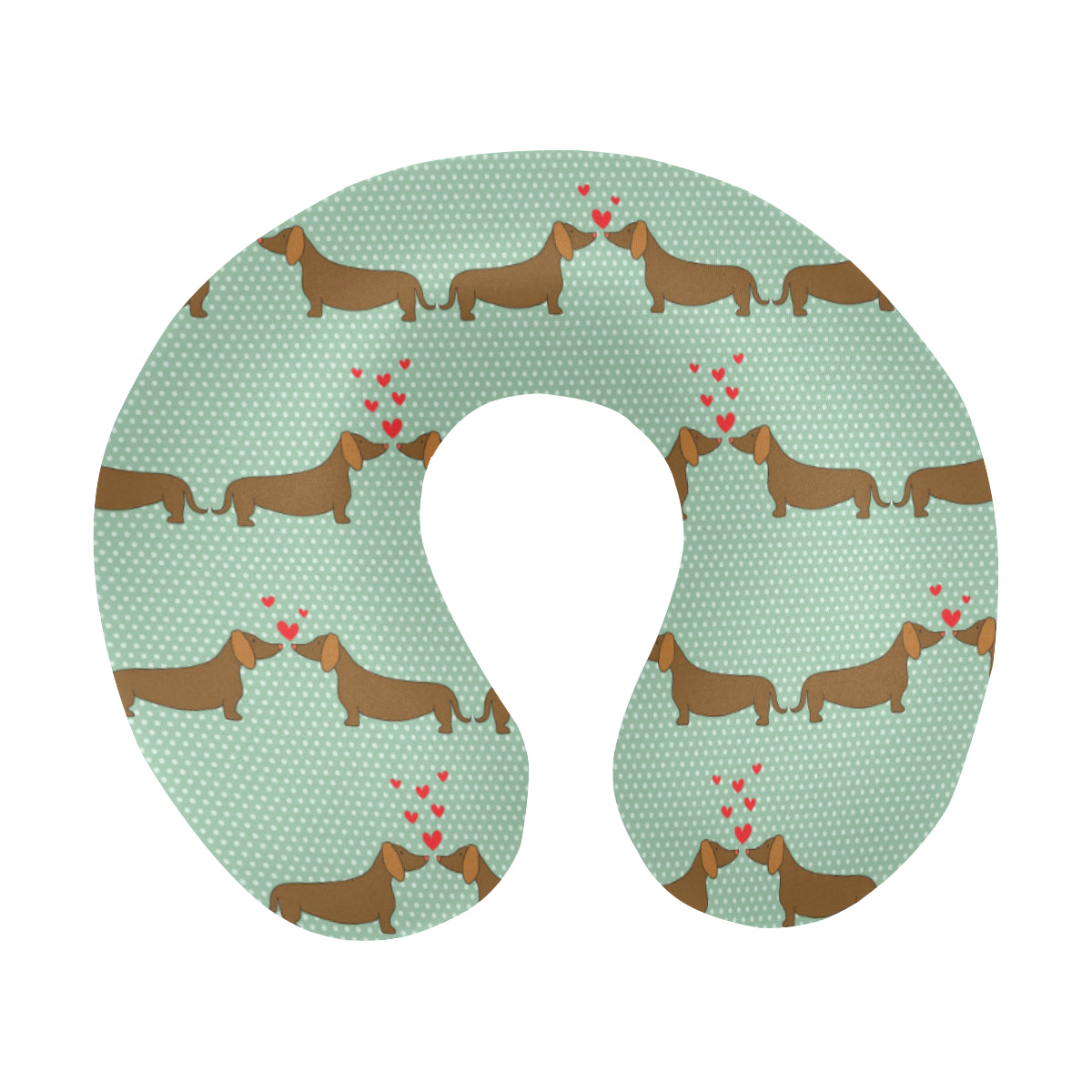 Dachshund Pattern Print Design 02 U-Shaped Travel Neck Pillow