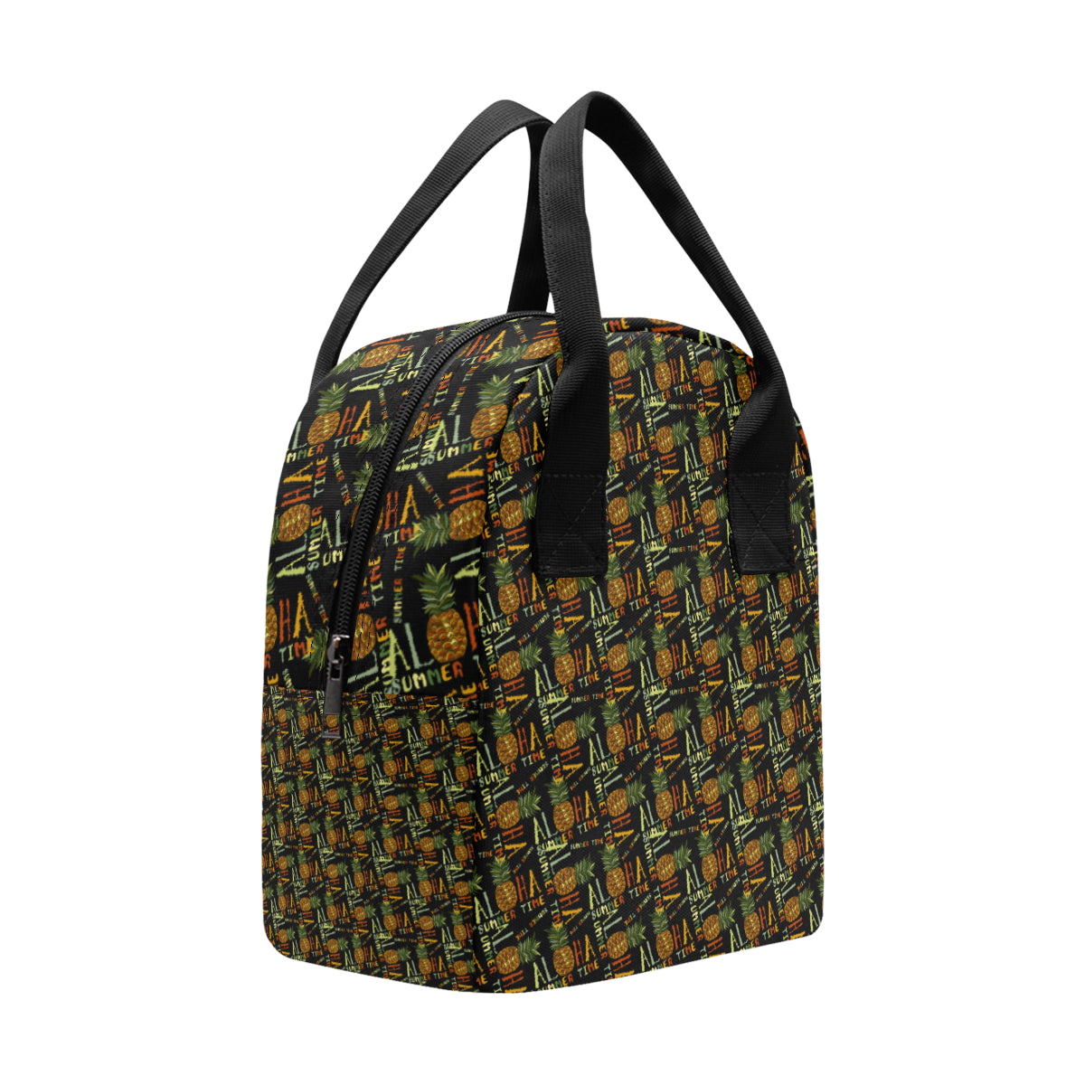 Aloha Hawaii Time Design Themed Print Insulated Lunch Bag