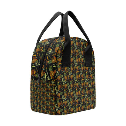 Aloha Hawaii Time Design Themed Print Insulated Lunch Bag