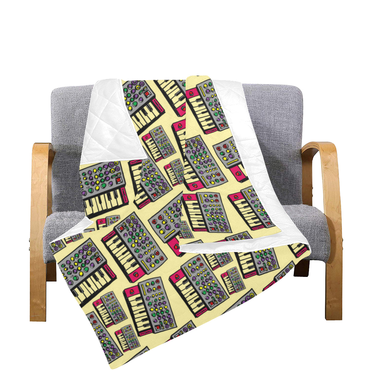 Synthesizer Pattern Print Design 01 Premium Quilt