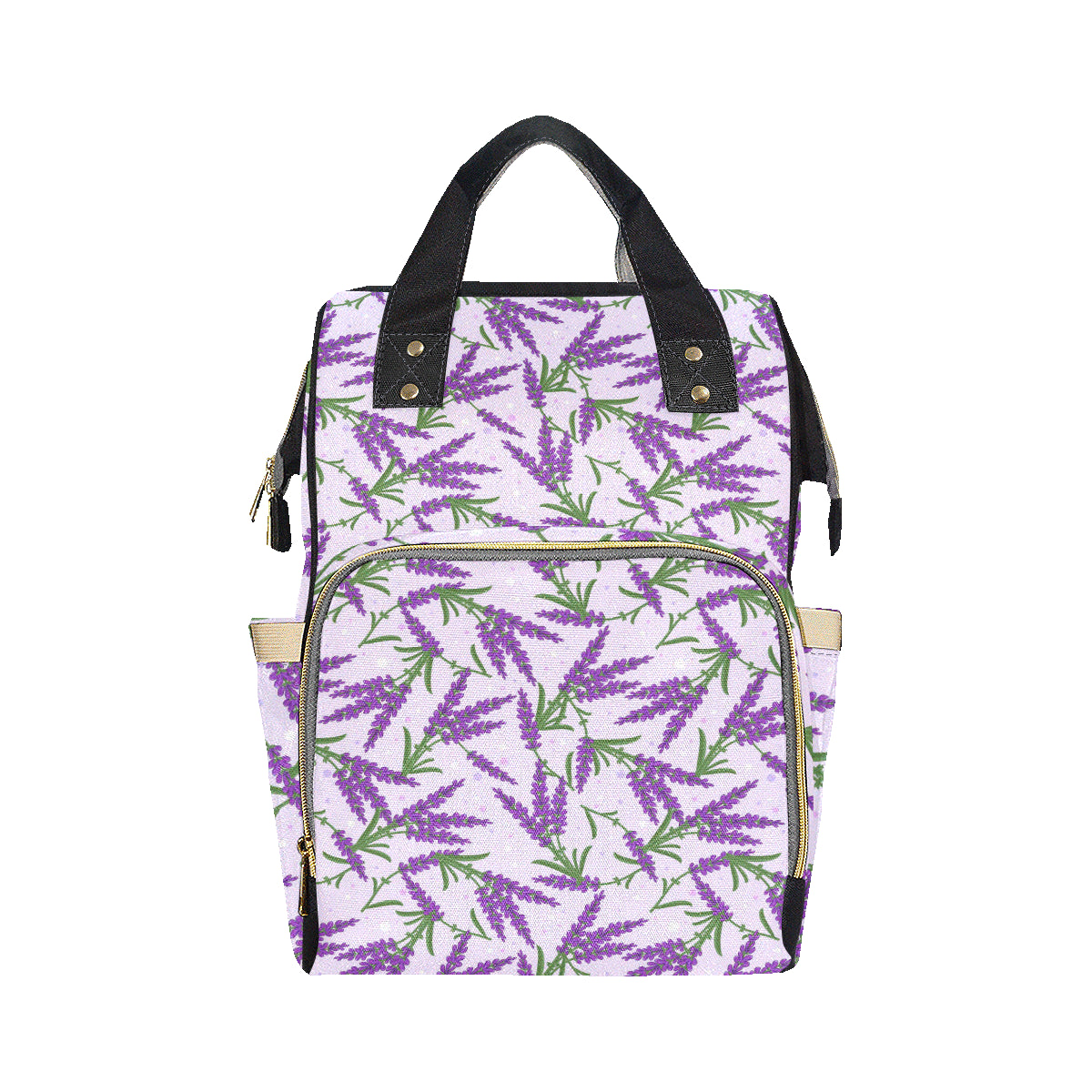 Lavender Pattern Print Design LV02 Diaper Bag Backpack