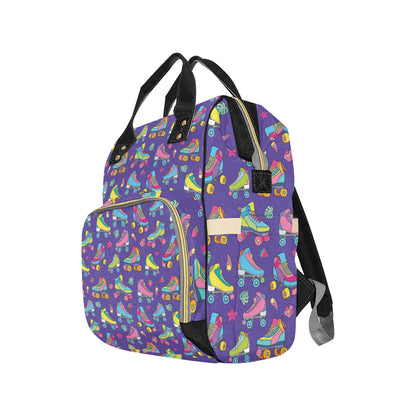 Roller skate Colorful Pattern Print Design A05 Diaper Bag Backpack