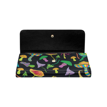 Psychedelic Mushroom Pattern Print Design A02 Women's Trifold Wallet