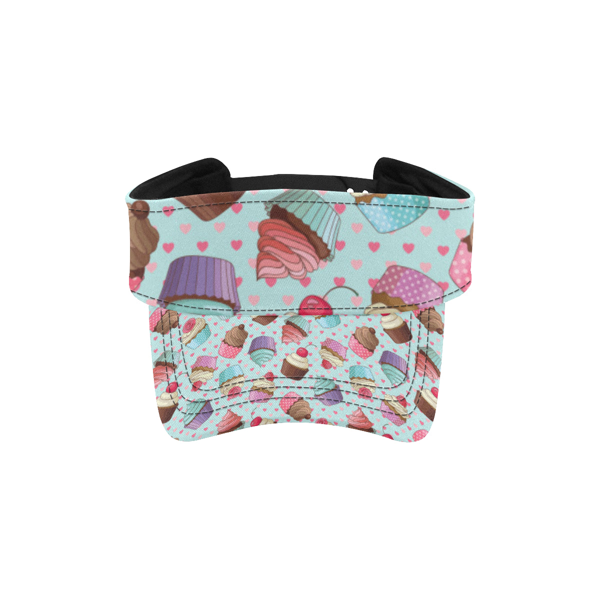Cupcakes Fancy Heart Print Pattern Unisex Sun Visor