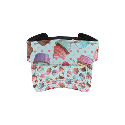 Cupcakes Fancy Heart Print Pattern Unisex Sun Visor
