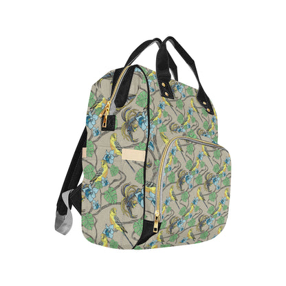 Parakeet Pattern Print Design A02 Diaper Bag Backpack
