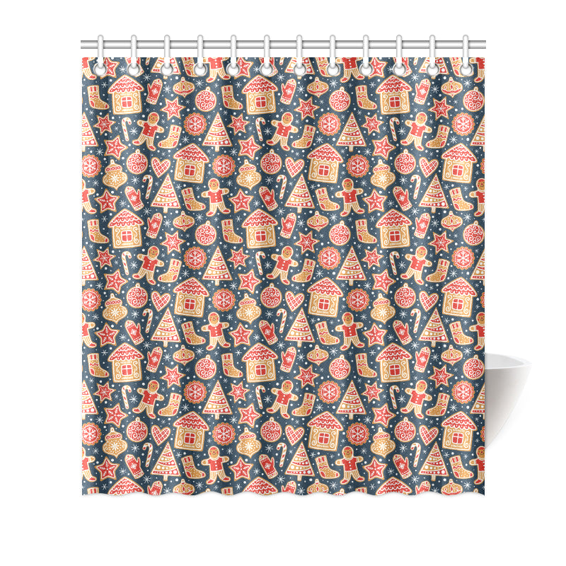 Gingerbread Pattern Print Design 03 Shower Curtain