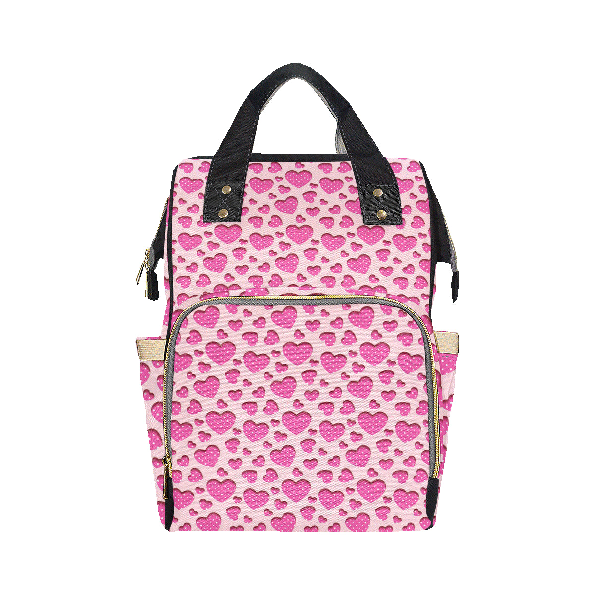 Heart Pink Pattern Print Design HE06 Diaper Bag Backpack