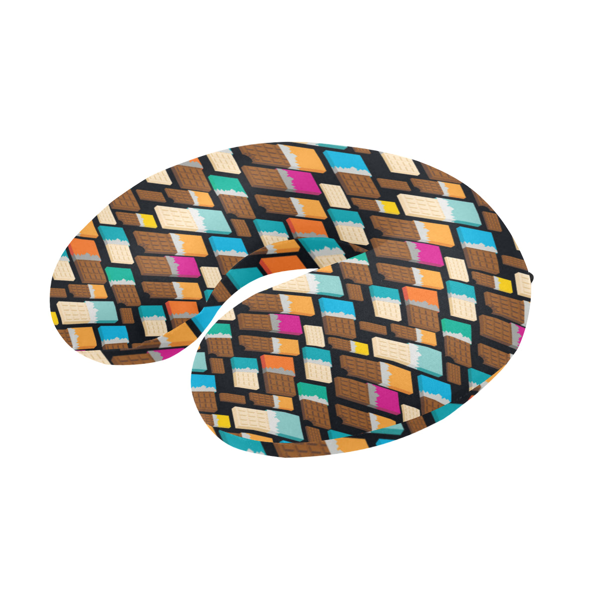 Chocolate Pattern Print Design 02 U-Shaped Travel Neck Pillow