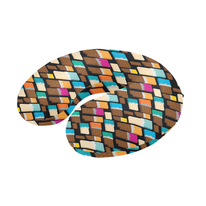 Chocolate Pattern Print Design 02 U-Shaped Travel Neck Pillow