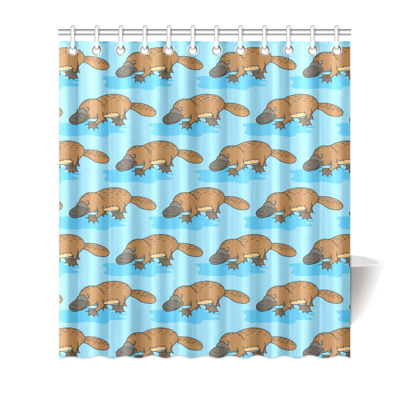 Platypus Pattern Print Design A02 Shower Curtain