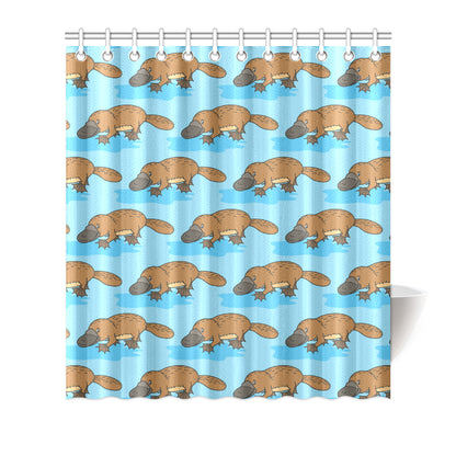 Platypus Pattern Print Design A02 Shower Curtain