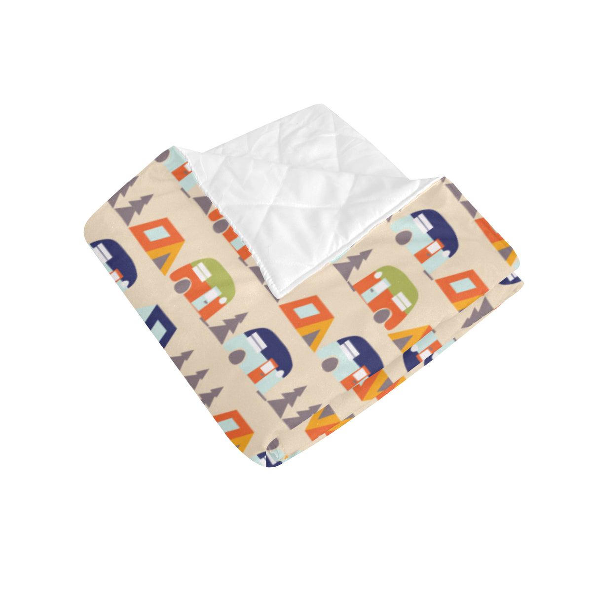 Camper Tent Pattern Print Design 03 Premium Quilt