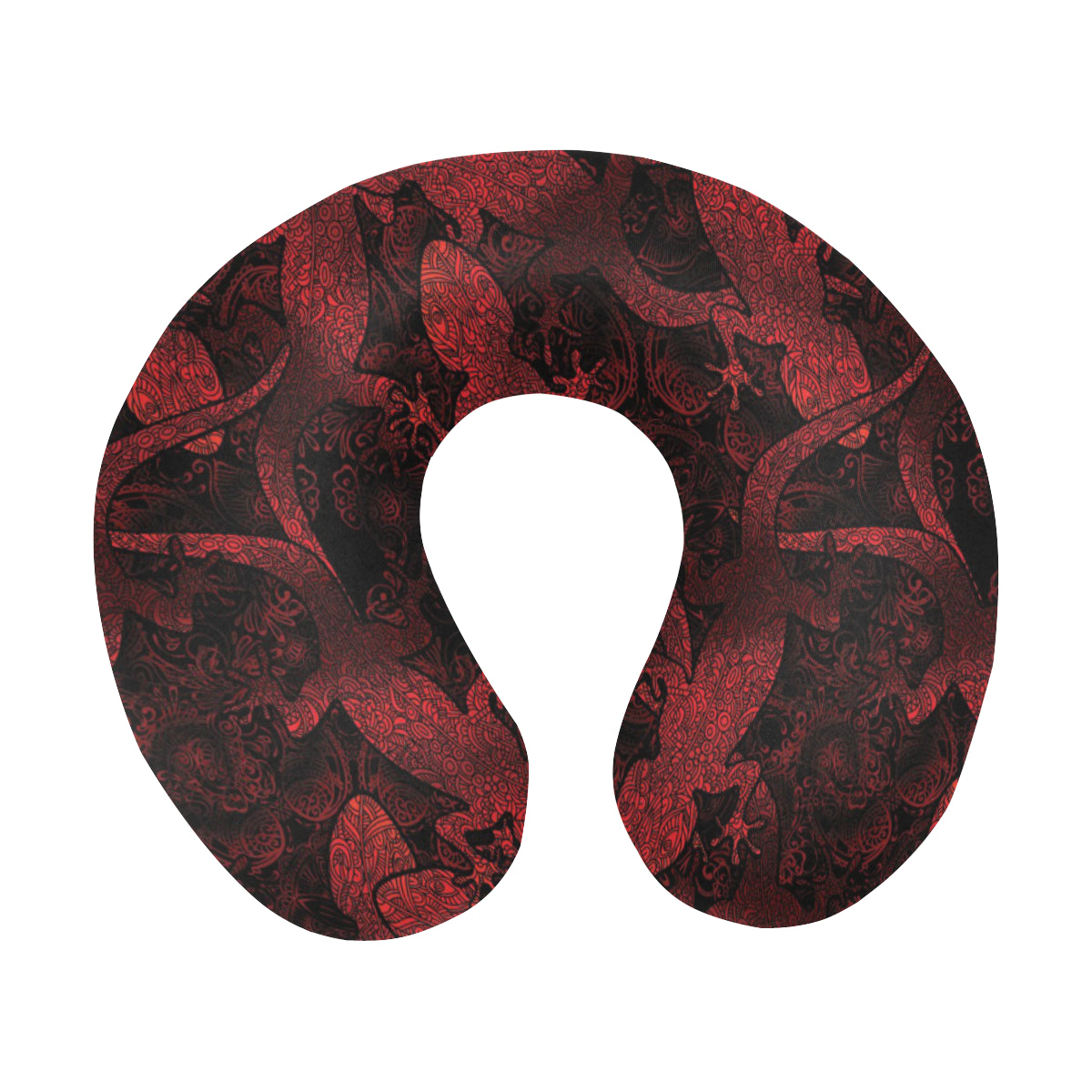 Gecko Pattern Print Design 04 U-Shaped Travel Neck Pillow