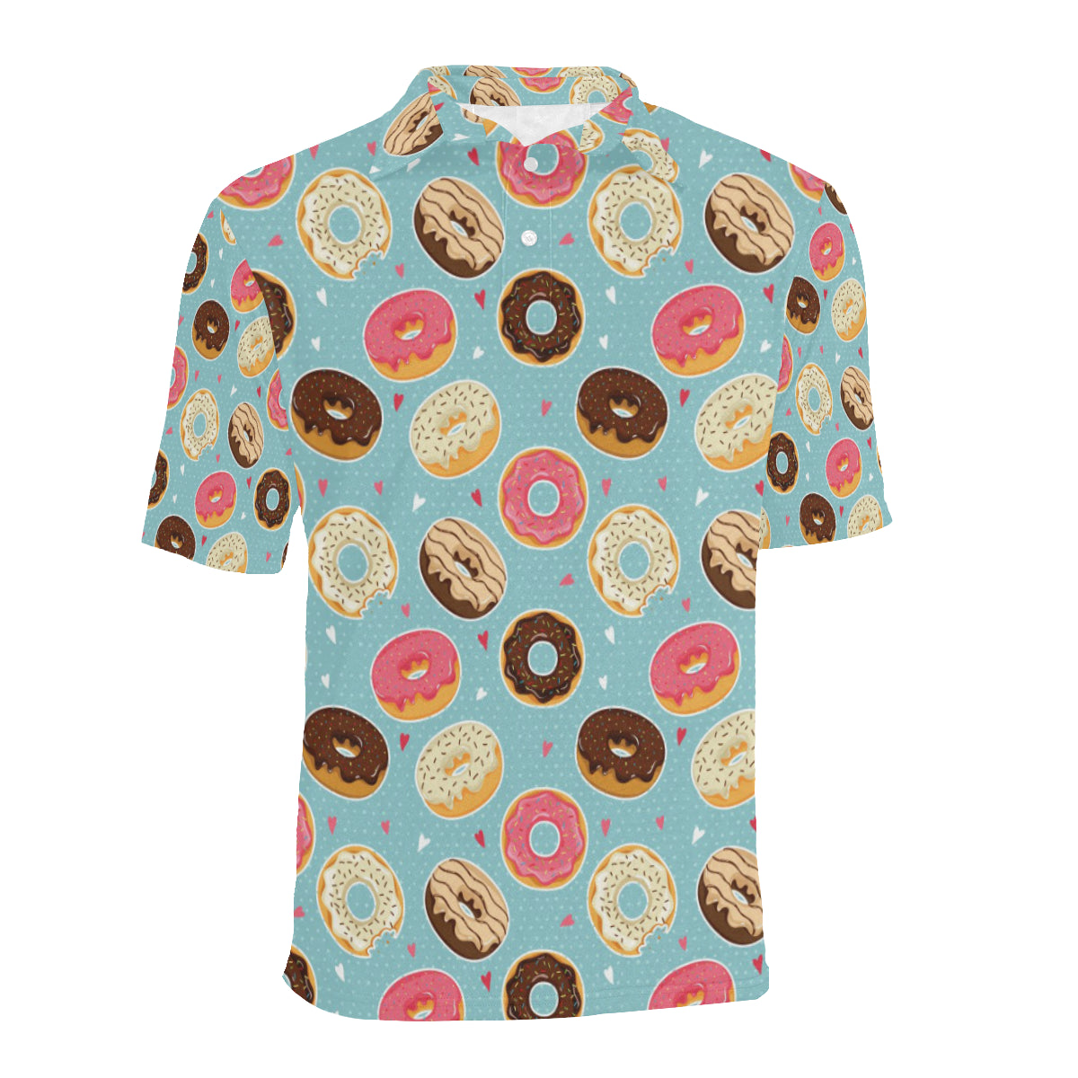 Donut Pattern Print Design DN04 Men Polo Shirt