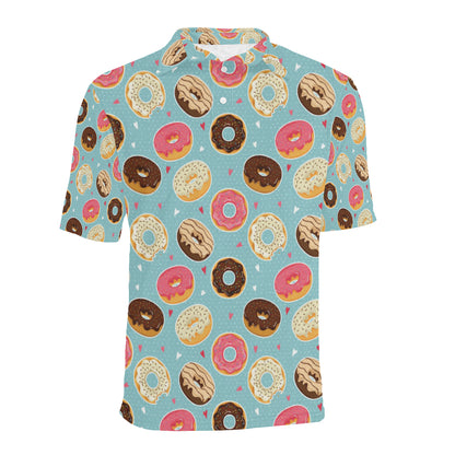 Donut Pattern Print Design DN04 Men Polo Shirt