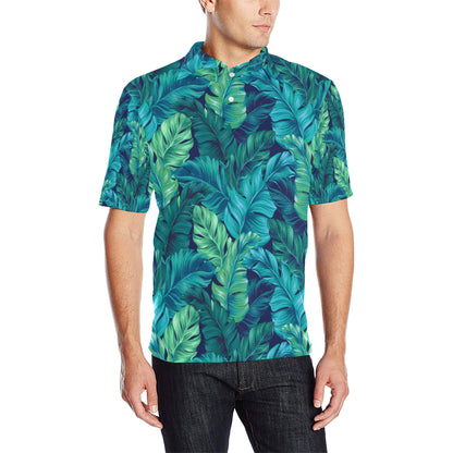 Banana Leaf Pattern Print Design BL05 Men Polo Shirt
