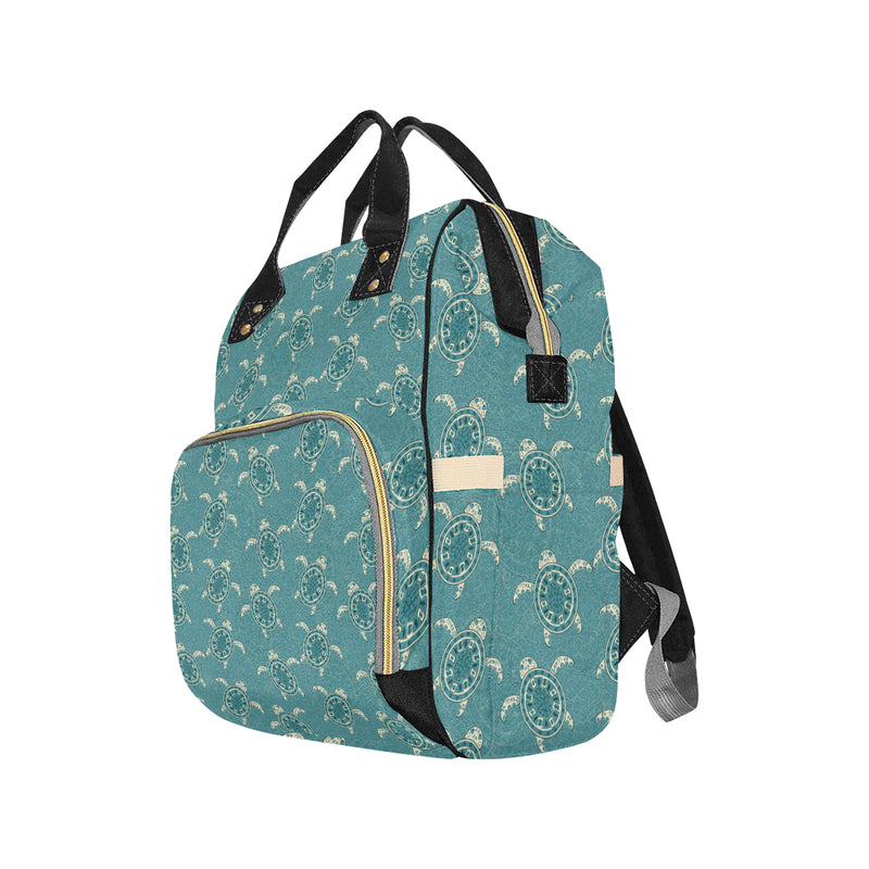 Sea Turtle Pattern Print Design T02 Diaper Bag Backpack